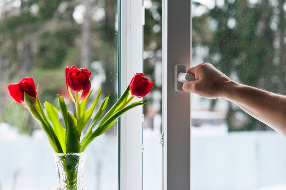 uPVC Tilt and Turn Window with flowers