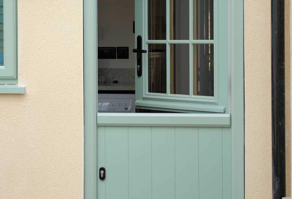 Green Coloured uPVC Stable Door